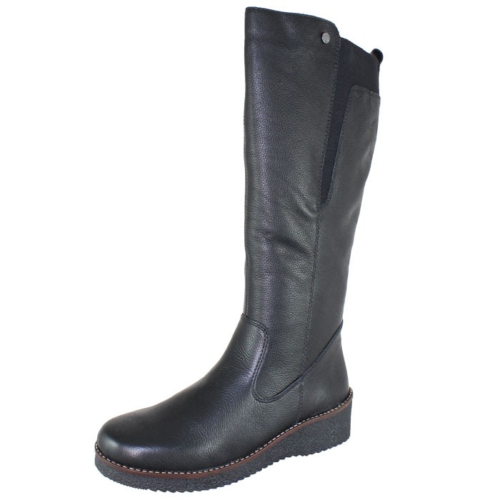 Cizme Piele Naturala Dama Negru Rieker Iarna Imblanite Y4650 00 Black Palomashop Ro