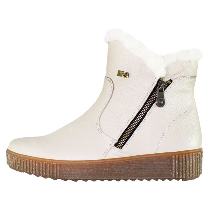 Ghete piele naturala dama bej, Remonte - imblanite - R7985-80-Weiss - PalomaShop.ro