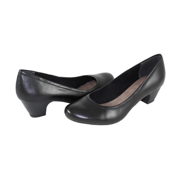 Pantofi Piele Naturala Dama Negru Marco Tozzi Toc Mic 2