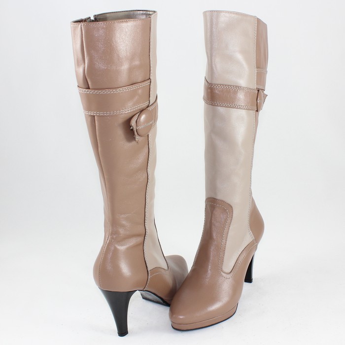 Cizme Piele Naturala Dama Bej Maro Nike Invest Iarna C257