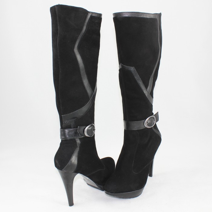 Cizme Piele Intoarsa Dama Negru Nike Invest Iarna C258