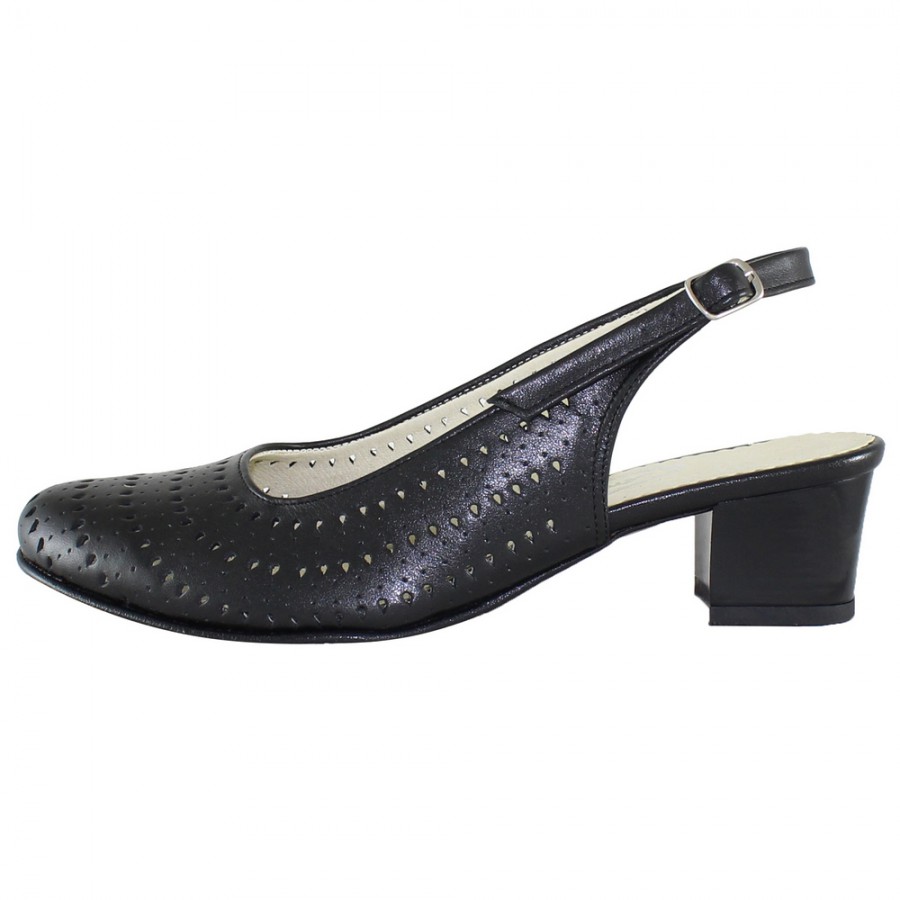 Pantofi Piele Naturala Dama Negru Arco Shoes Toc Mic 579 Negru Palomashop Ro