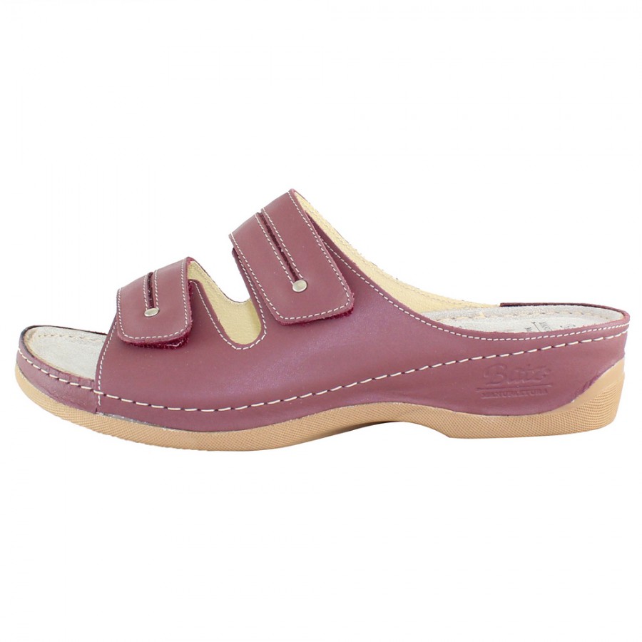 Papuci Piele Naturala Dama Visiniu Dr Batz Medicinal Lia Dark Red Palomashop Ro