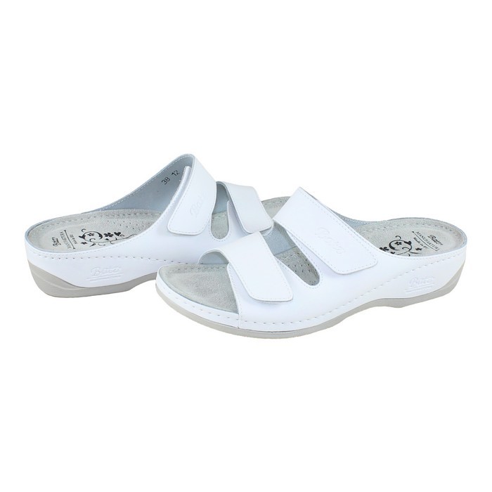 Papuci Medicinali Dr Batz White Din Piele Naturală Fc03t White Paloma Shop
