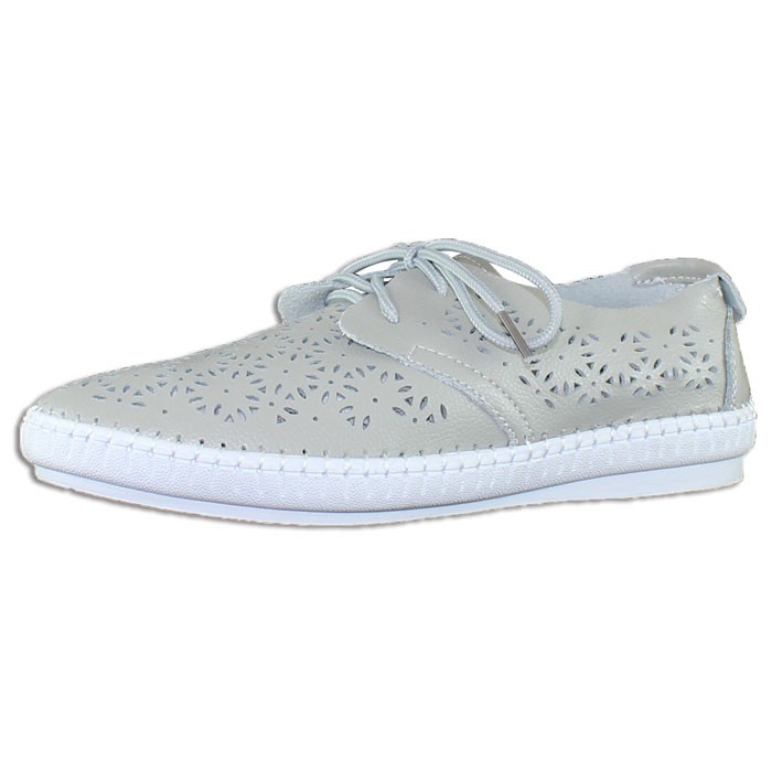 Pantofi piele naturala dama - gri, - confort - 826-grey