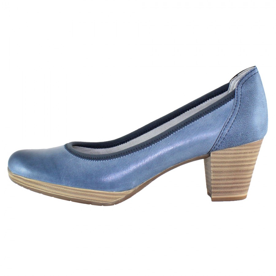 rash prince Citizenship Pantofi piele naturala dama - albastru, Marco Tozzi - toc mediu -  2-22420-20-Ocean - Palomashop.ro
