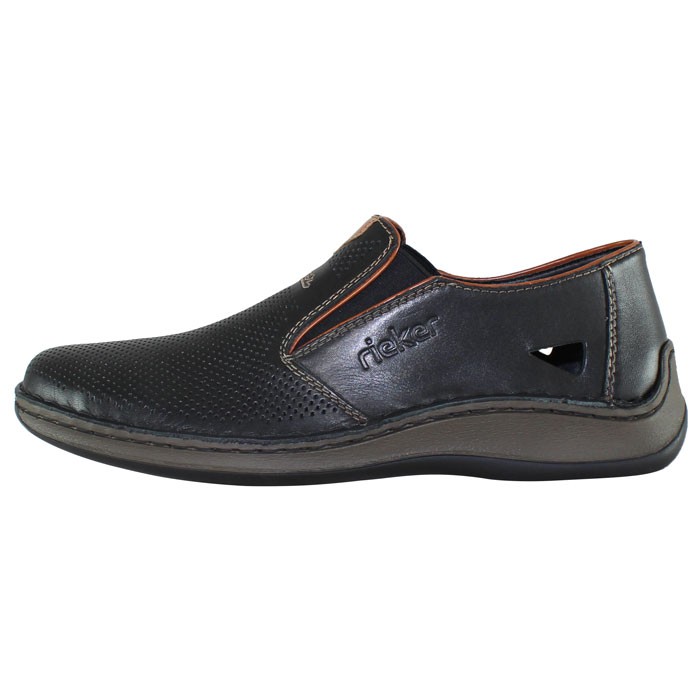 City center Anzai gall bladder Pantofi piele naturala barbati - negru, Rieker - 05267-00-Black -  Palomashop.ro