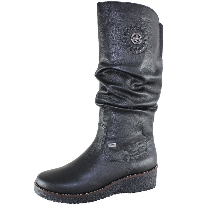Cizme Piele Naturala Dama Negru Rieker Iarna Y4668 00 Black