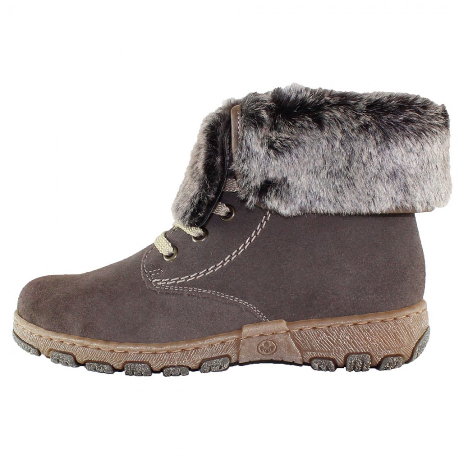 Ghete Piele Naturala Dama Maro Rieker Iarna Imblanite Z0120 45 Grey Combination Palomashop Ro