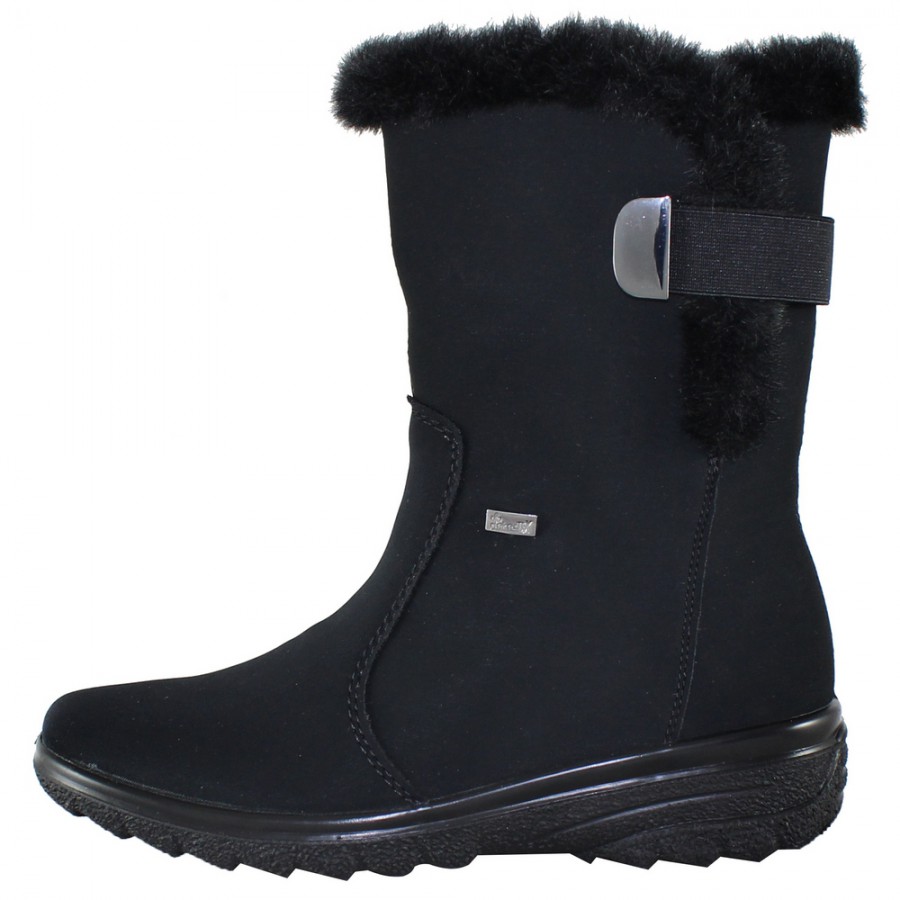 Ghete Dama Negru Rieker Iarna Imblanite Z7079 01 Black Palomashop Ro