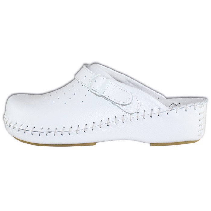 court Perennial yesterday Saboti piele naturala dama - alb, Scholl - medicinal -  F20174-1065-370-Clog-BS-Adapta-White - Palomashop.ro