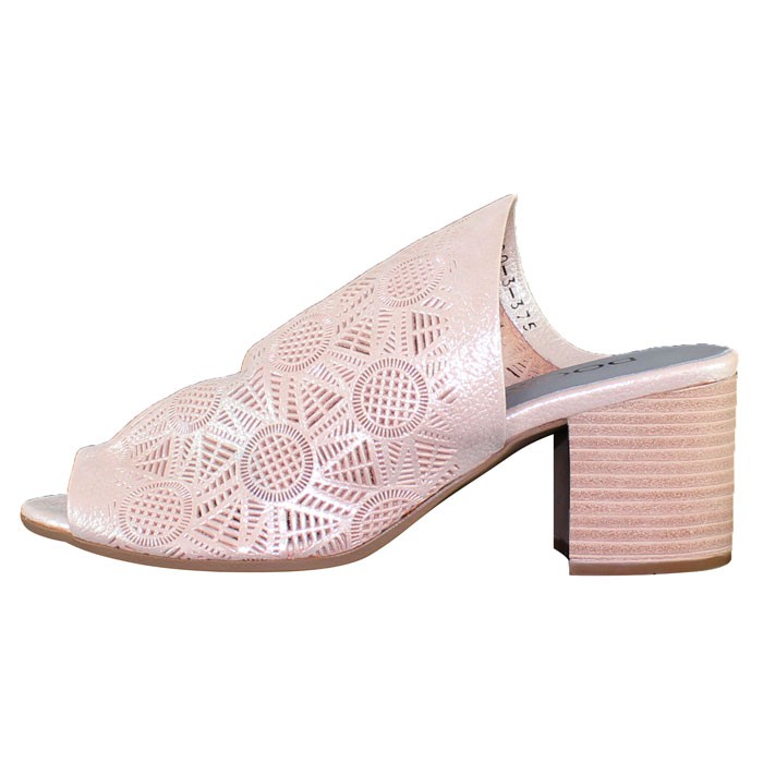 Sandale Piele Naturala Dama Roz Dogati Shoes Toc Mediu 9020