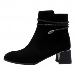 Botine piele intoarsa dama elegante - negru, Epica - iarna - K3K350091-01-I-Negru