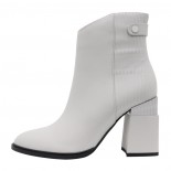 Botine piele naturala dama elegante - gri, Epica - iarna - HMHM50011B-52-N-Gri