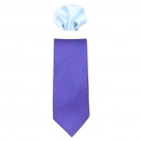 Cravata barbati cu batista - albastru, mov, Gama - CRVT-GM-0056-Albastru-Mov