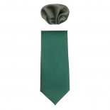Cravata barbati cu batista - verde, Gama - CRVT-GM-0028-Verde
