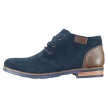 Ghete piele intoarsa barbati - bleumarin, Rieker - 14644-14-Blue-combination