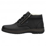 Ghete piele naturala barbati - negru, Rieker - iarna, imblanite, impermeabil - 05108-00-Negru