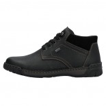 Ghete piele naturala barbati - negru, Rieker - iarna, imblanite, impermeabil - B0309-00-Negru