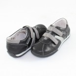 Pantofi piele naturala copii - negru, gri, Marelbo - C02 -NegruGri