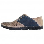 Pantofi piele naturala barbati - maro, bleumarin, Dogati shoes - DC-106-08-53