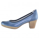 Pantofi piele naturala dama - albastru, Marco Tozzi - toc mediu - 2-22420-20-Ocean