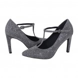 Pantofi dama - gri, Marco Tozzi - toc inalt - 2-24401-27-297-Grey-Metallic
