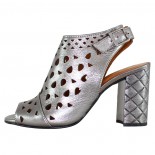Sandale piele naturala dama - argintiu, Dogati shoes - toc inalt - 672-578-Argintiu