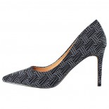 Pantofi dama - negru/alb, Azarey shoes - toc mediu - 459D720-Negro