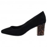 Pantofi piele intoarsa dama - negru, Epica - toc mediu - JIXQ675-DA037-P8563T-01I-Black-Goat-Suede