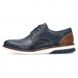 Pantofi piele naturala barbati - albastru, maro, Rieker - relax, confort - 14416-14-Albastru-Maro