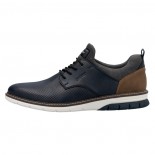 Pantofi piele naturala barbati - albastru, maro, Rieker - relax, confort - 14450-15-Albastru-Maro