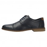Pantofi piele naturala barbati - albastru, negru, Rieker - relax, confort - 13431-14-Albastru-Negru