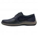 Pantofi piele naturala barbati - albastru, Rieker - relax, confort - 05213-14-Albastru