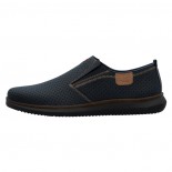 Pantofi piele naturala barbati - albastru, Rieker - relax, confort - 10452-14-Albastru