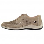 Pantofi piele naturala barbati - bej, Rieker - relax, confort - 05259-64-Brown