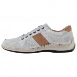 Pantofi piele naturala barbati - gri, Rieker - relax, confort - 05216-42-Grey