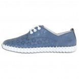Pantofi piele naturala dama - albastru, Rieker - relax, confort - L1307-12-Albastru
