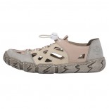 Pantofi piele naturala dama - bej, Rieker - relax, confort - L0358-60-Bej