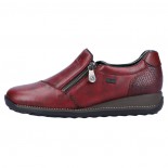 Pantofi piele naturala dama - bordo, Rieker - relax, confort, impermeabil - 44265-35-Bordo