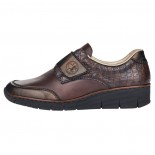 Pantofi piele naturala dama - maro, Rieker - relax, confort - 53750-25-Maro