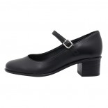 Pantofi piele naturala dama - negru, Nicolis - toc mic - 123409-Negru