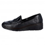 Pantofi piele naturala dama - negru, Rieker - relax, confort - 53785-00-Negru