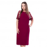 Rochie dama de ocazie eleganta cu dantela - bordo, Per Donna - midi - Eloise-91465-Bordo