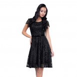 Rochie dama de ocazie eleganta cu dantela - negru, Per Donna - midi - Sonia-51452-Negru