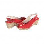 Sandale piele naturala dama - rosu, Walk in the city - 9011-3123-Rosso