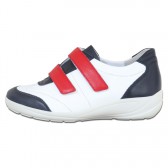 Pantofi piele naturala dama alb rosu albastru Semler 32-406-1-Alb-Rosu-Albastru