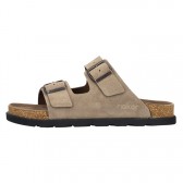 Papuci piele intoarsa barbati bej Rieker relax confort 21190-27-Bej