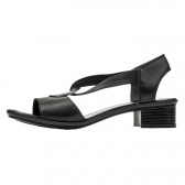 Sandale piele naturala dama negru Rieker toc mic 62662-01-Negru