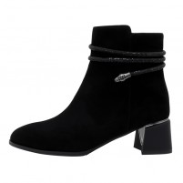 Botine piele intoarsa dama elegante negru Epica iarna K3K350091-01-I-Negru